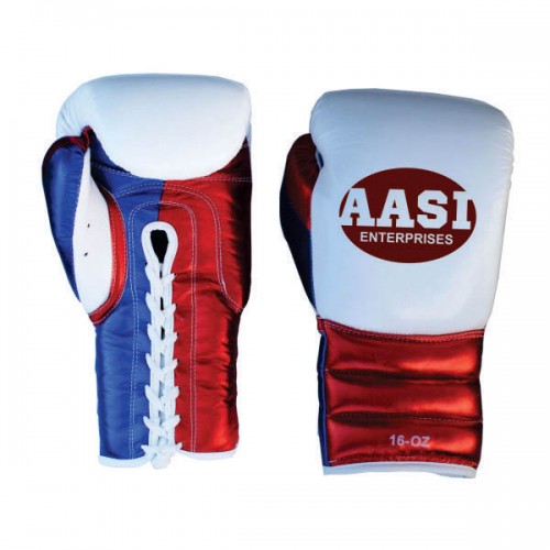 Metallic Leather Laces Boxing Gloves